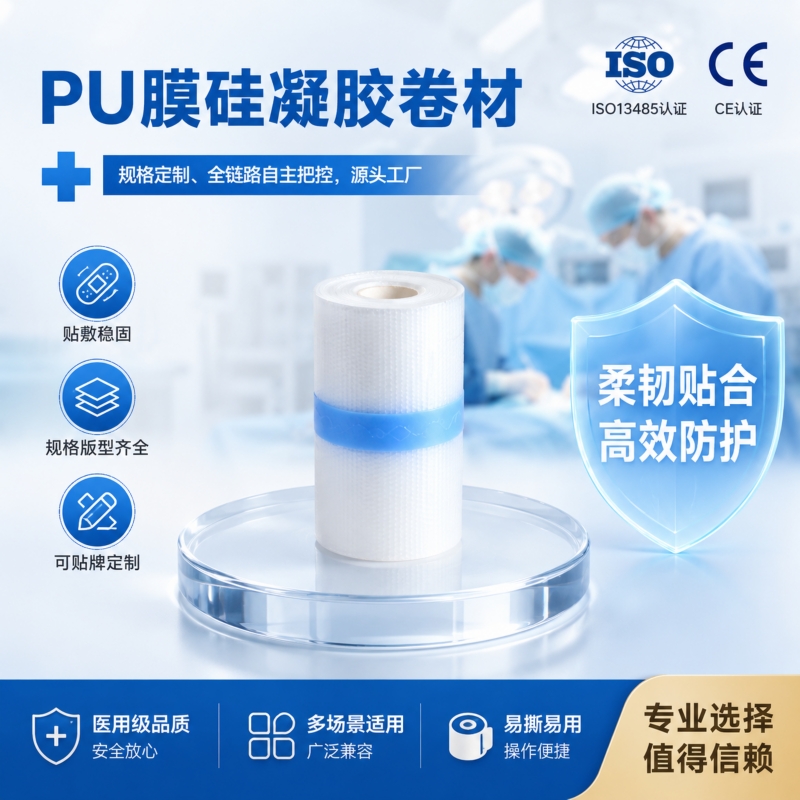 PU膜硅凝胶卷材贴牌