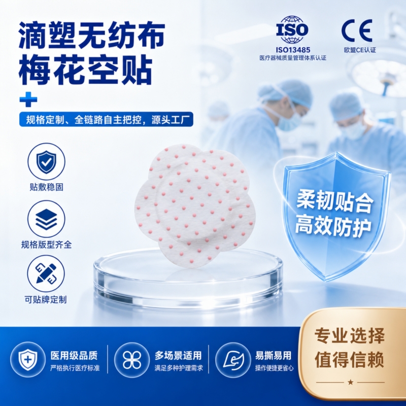 滴塑无纺布梅花空贴